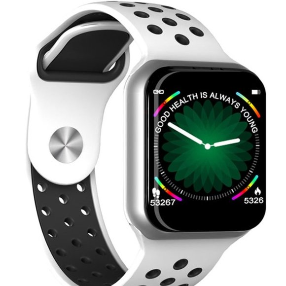 Smart Watch-Silver Watch w/White and Black Band - Picture 1 of 10